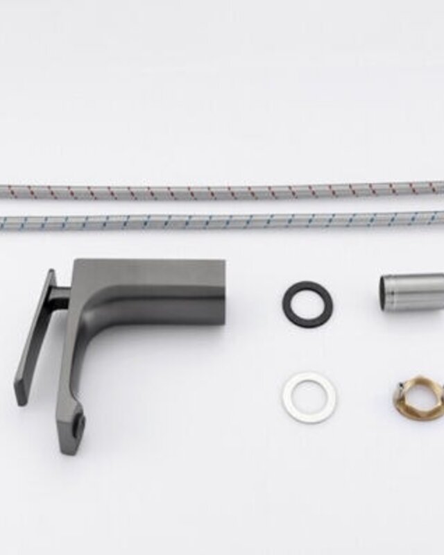 Rene Houtman Wastafelkraan | Gun Metal | H19,3 cm