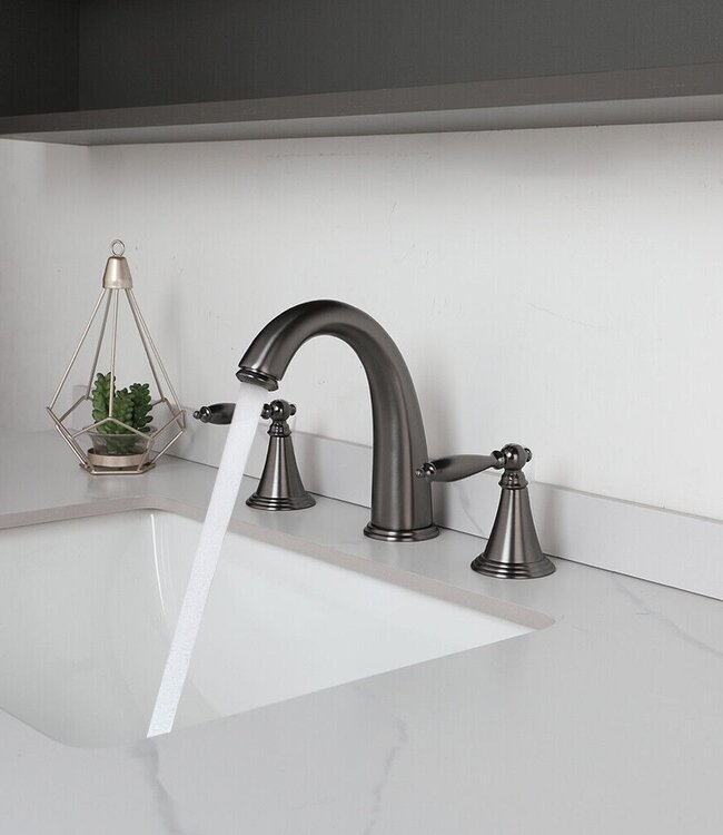 Rene Houtman Wastafelkraan | 3-Delig | Gun Metal | H17 cm