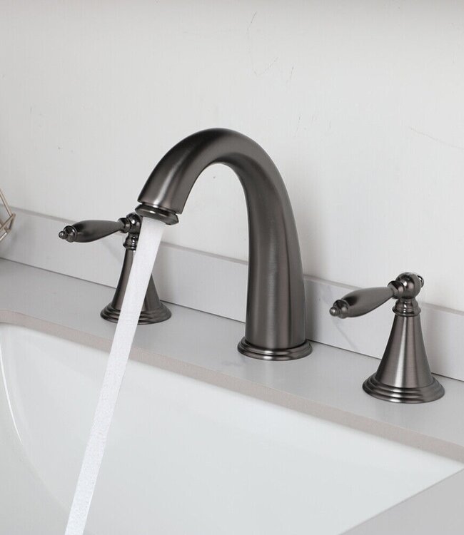 Rene Houtman Wastafelkraan | 3-Delig | Gun Metal | H17 cm