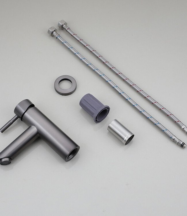 Rene Houtman Wastafelkraan | Mengkraan | Gun Metal | H17,5 cm