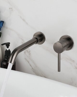 Rene Houtman Wastafelkraan Inbouw | Mengkraan | Gun Metal