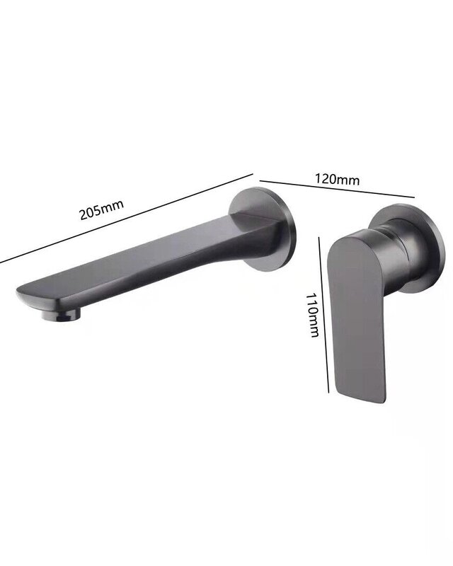 Rene Houtman Wastafelkraan Inbouw | Mengkraan | Gun Metal