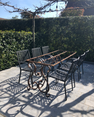 Rene Houtman IJzeren 200x70 cm Tafelonderstel Krulpoten