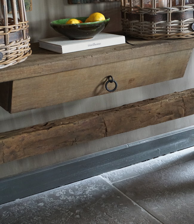 Rene Houtman Sidetable Cross | Oud Hout | Met Lade | H76 x B200 x D46 cm