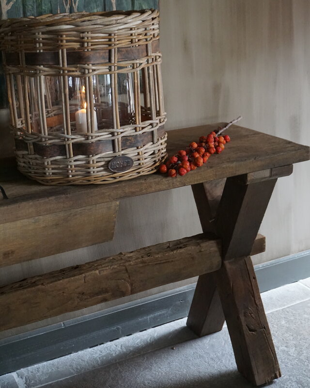 Rene Houtman Sidetable Cross | Oud Hout | Met Lade | H76 x B200 x D46 cm