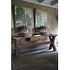 Sidetable Cross | Oud Hout | Met Lade | H76 x B200 x D46 cm