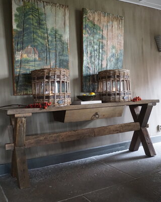 Rene Houtman Sidetable Cross | Oud Hout | Met Lade | H76 x B200