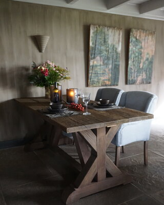 Rene Houtman Kloostertafel Auris Massief Hardhout - Kies Maat