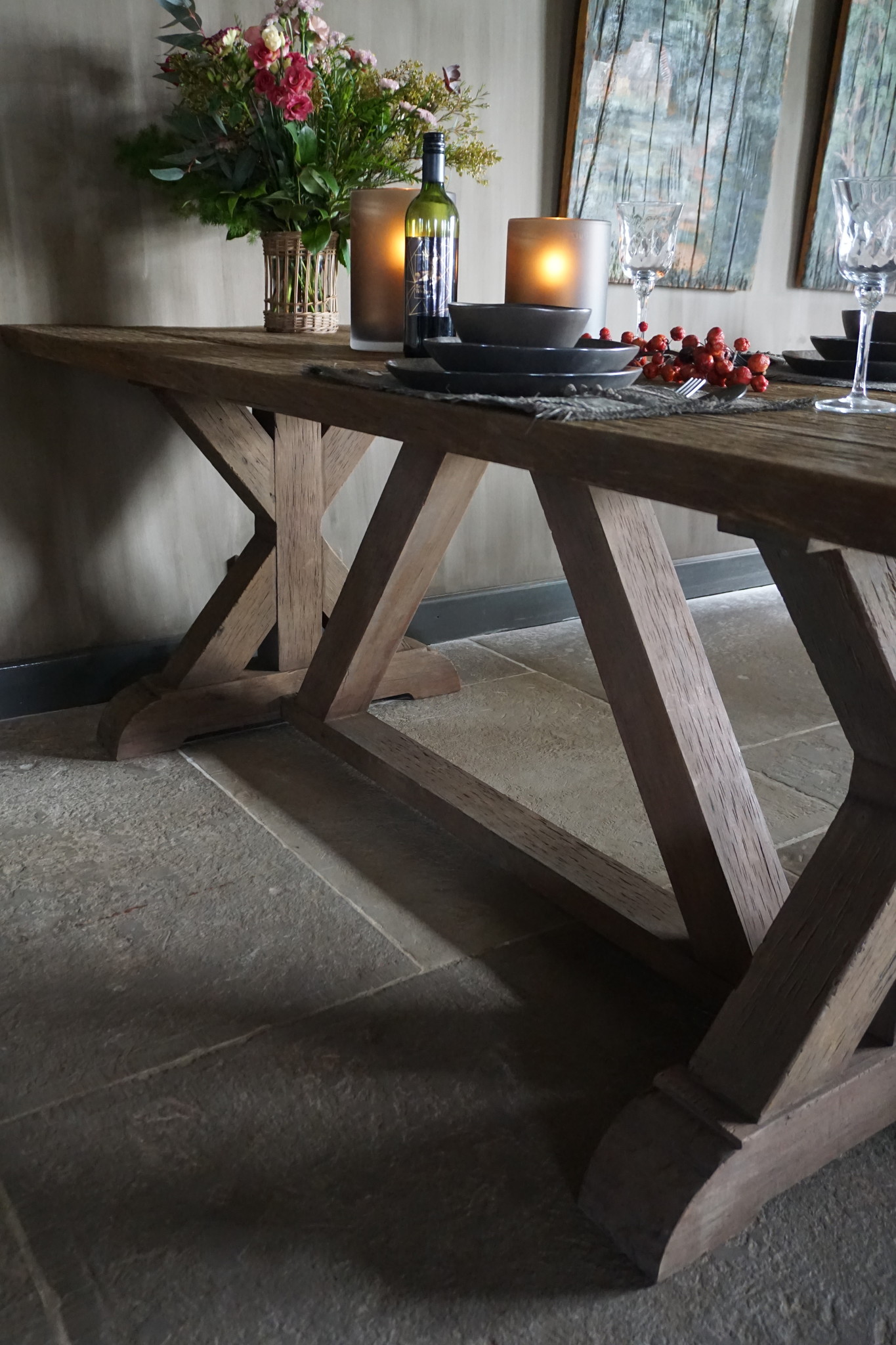Rene Houtman Kloostertafel Auris Massief Hardhout - Kies Maat