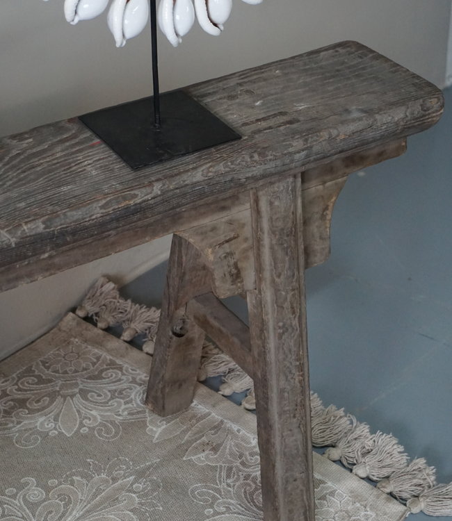 Rene Houtman Chinees Oud Houten Bankje Naturel - L115xH50