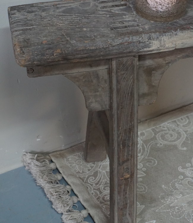 Rene Houtman Chinees Oud Houten Bankje Naturel - L115xH50