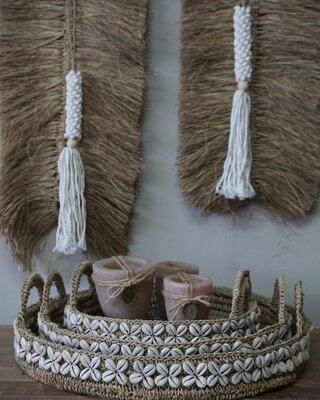 Rene Houtman Balinese Dienbladen Met Schelpen | Set Van 3