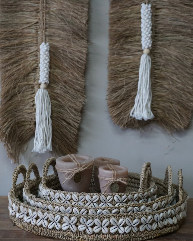 Rene Houtman Balinese Dienbladen Met Schelpen | Set Van 3