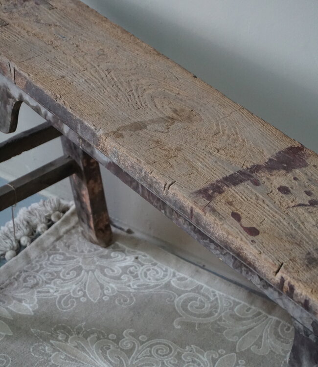 Rene Houtman Chinees Oud Houten Bankje | Naturel | H53 x B113 x D18 cm