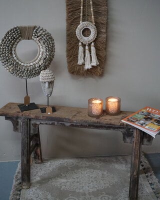 Rene Houtman Chinees Oud Houten Bankje | Naturel | H53 x B113