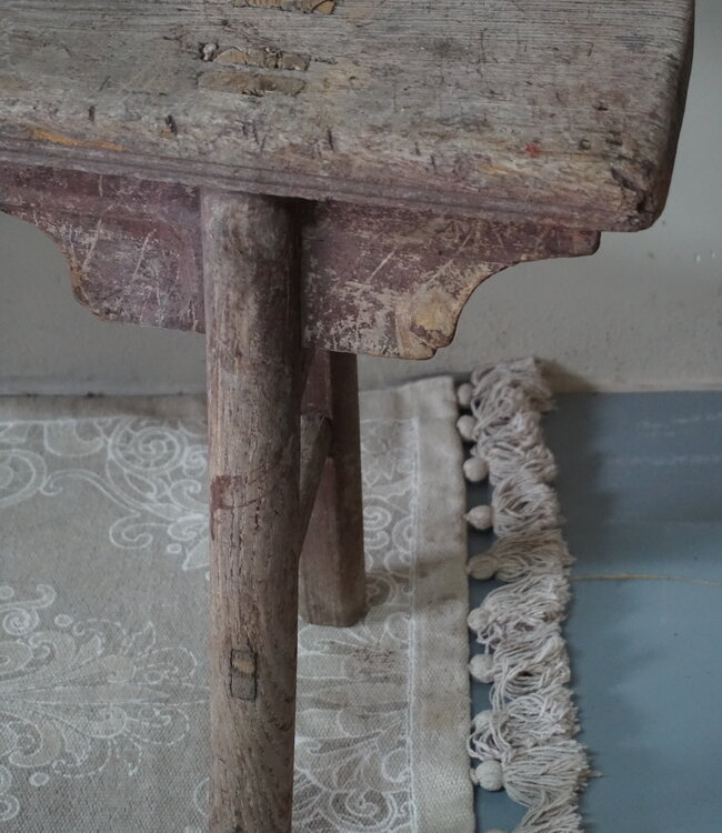 Rene Houtman Chinees Oud Houten Bankje | Naturel | H53 x B114 x D16 cm