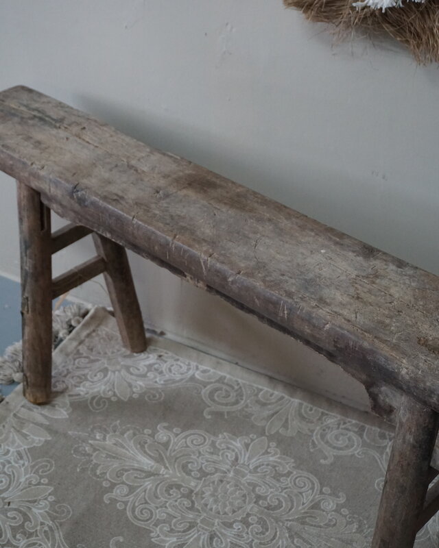 Rene Houtman Chinees Oud Houten Bankje | Naturel | H52 x B107 x D17 cm