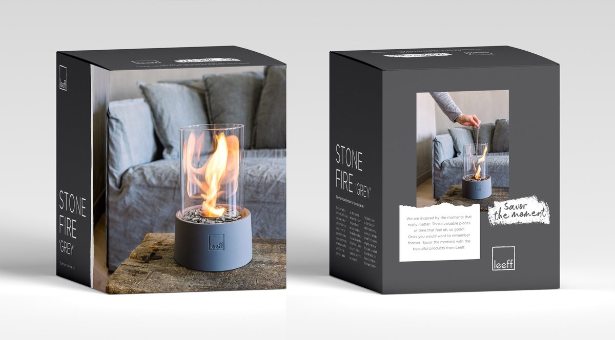 LEEFF Stonefire Sfeerhaard Tuinhaard Grijs Bio Ethanol