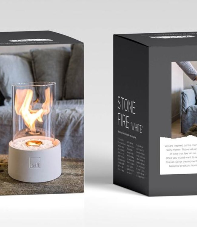 LEEFF Stonefire Sfeerhaard Tuinhaard Wit Bio Ethanol