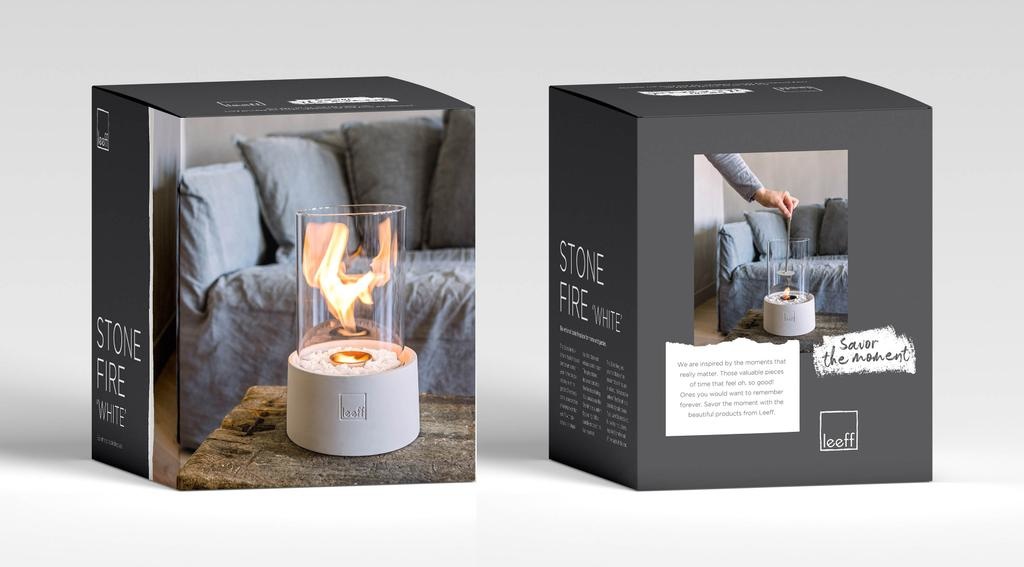 LEEFF Stonefire Sfeerhaard Tuinhaard Wit Bio Ethanol