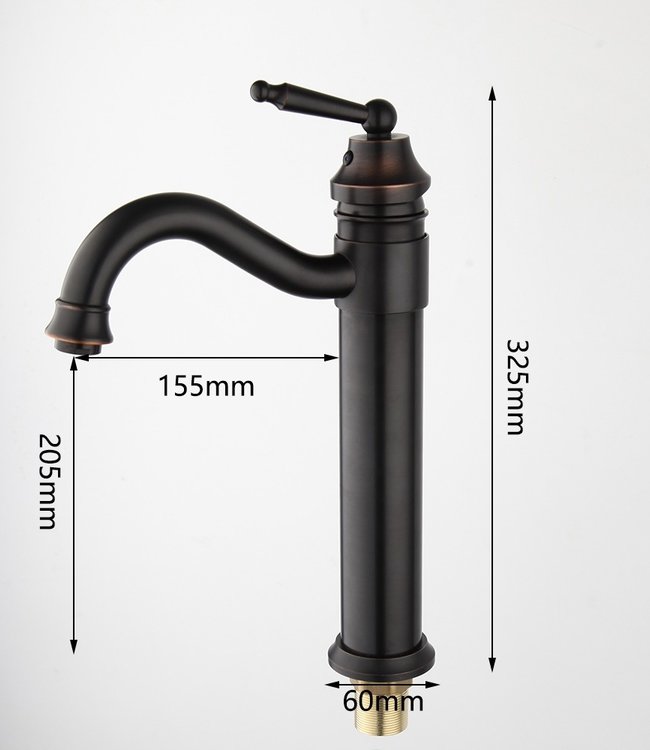 Rene Houtman Nostalgische Bronzen Wastafelkraan - H340 MM