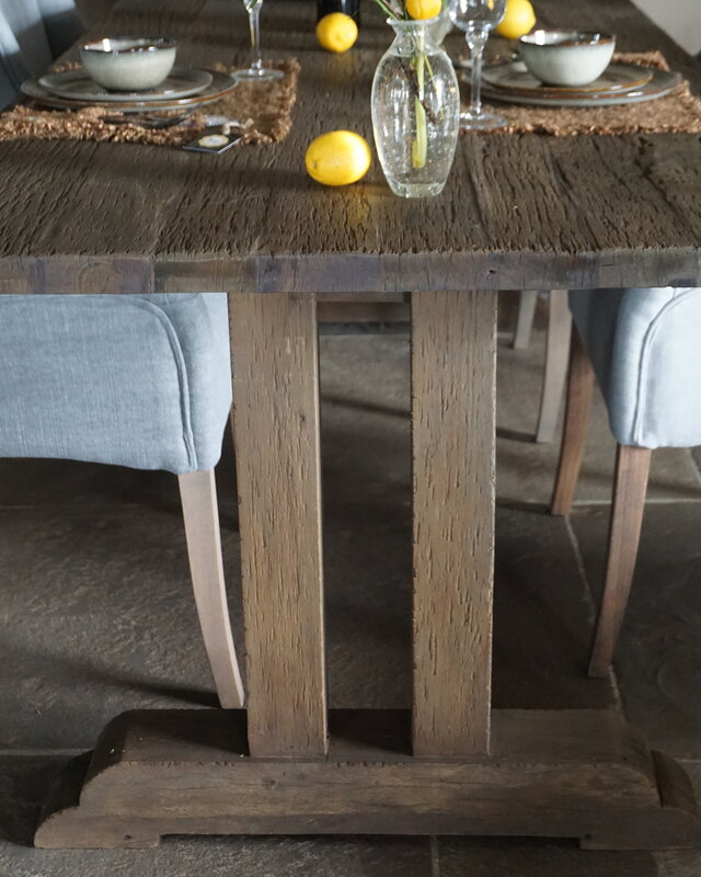 Rene Houtman Kloostertafel Pilaar Grey Massief Hardhout - Kies Maat