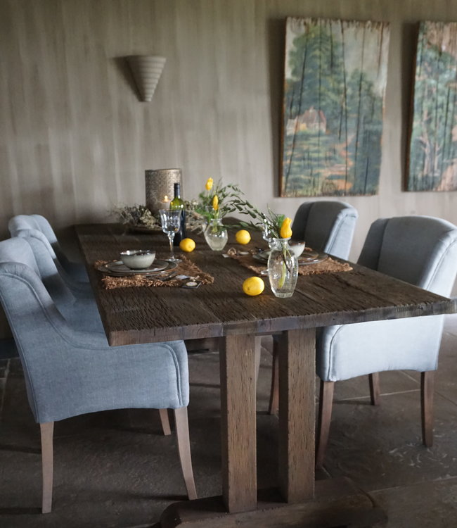 Rene Houtman Kloostertafel Pilaar Grey Massief Hardhout - Kies Maat