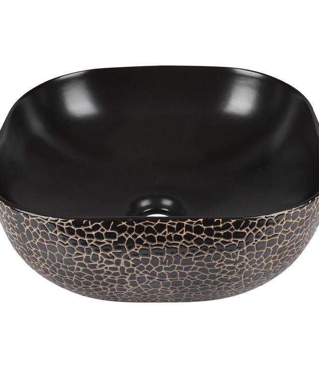 Differnz Snake Wastafel Opbouw Waskom 41,5x14 cm Zwart