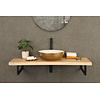 Snake Wastafel Opbouw Waskom 40x14 cm Goud/Wit