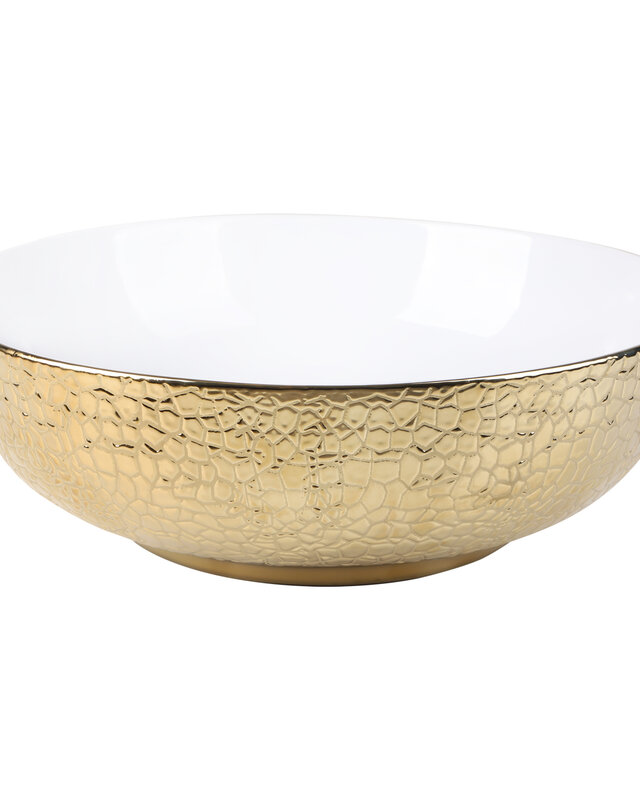 Differnz Snake Wastafel Opbouw Waskom 40x14 cm Goud/Wit
