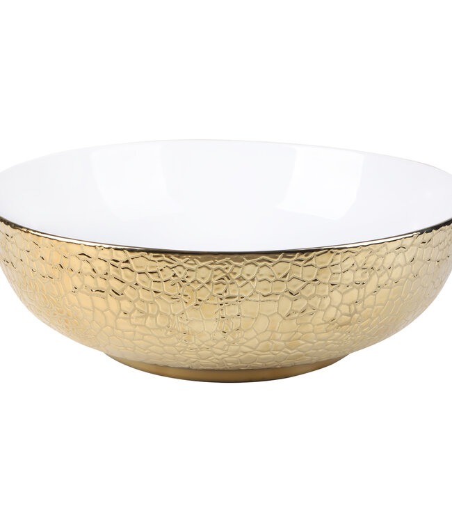 Differnz Snake Wastafel Opbouw Waskom 40x14 cm Goud/Wit