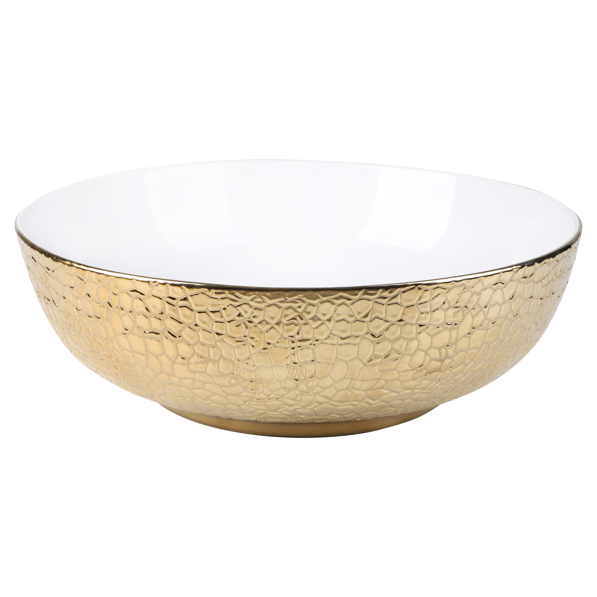 Differnz Snake Wastafel Opbouw Waskom 40x14 cm Goud/Wit