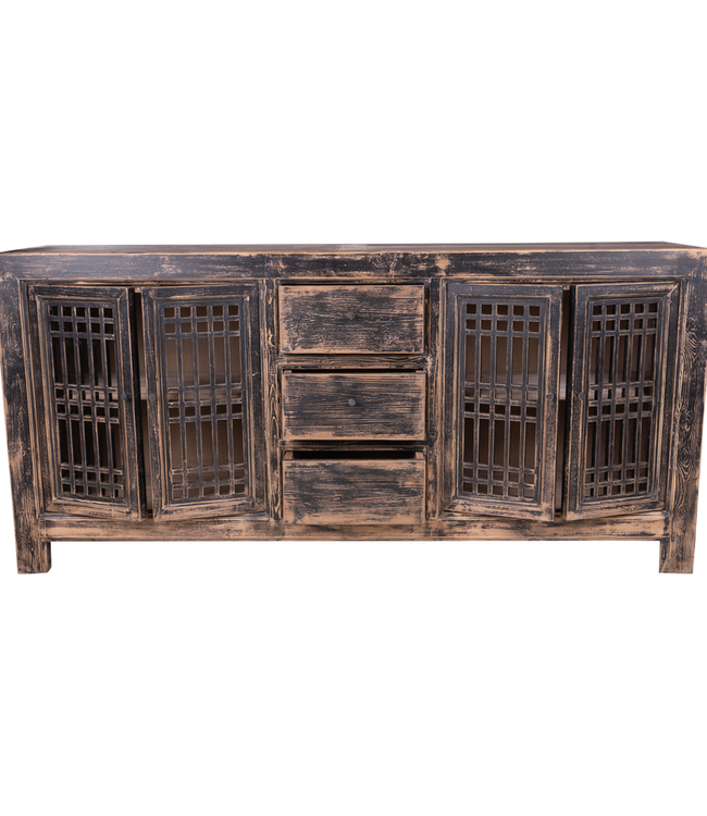 Rene Houtman Dressoir India 3 Lades 4-Deurs | H95 x B200 x D45 cm