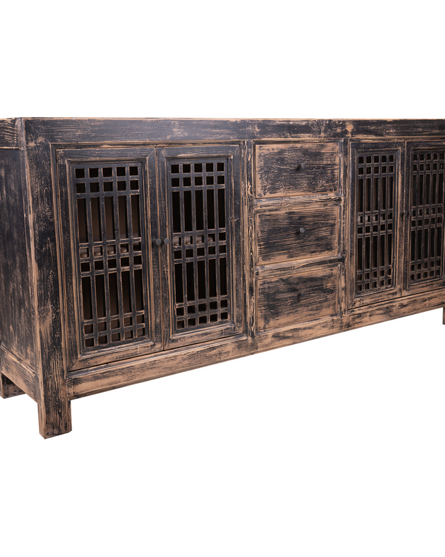 Rene Houtman Dressoir India 3 Lades 4-Deurs | H95 x B200 x D45 cm