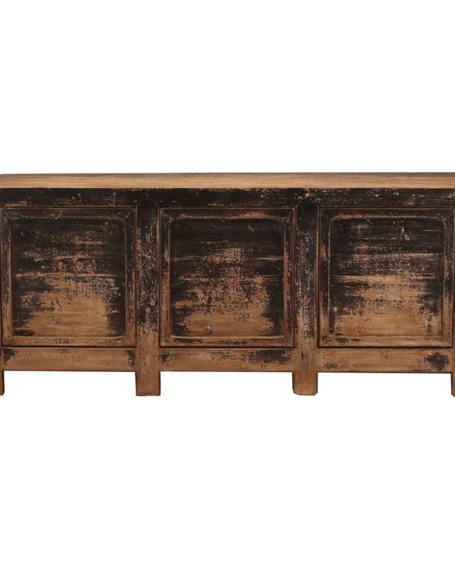 Rene Houtman Dressoir Zwart Hout 3-Deurs | H93 x B207 x D48 cm
