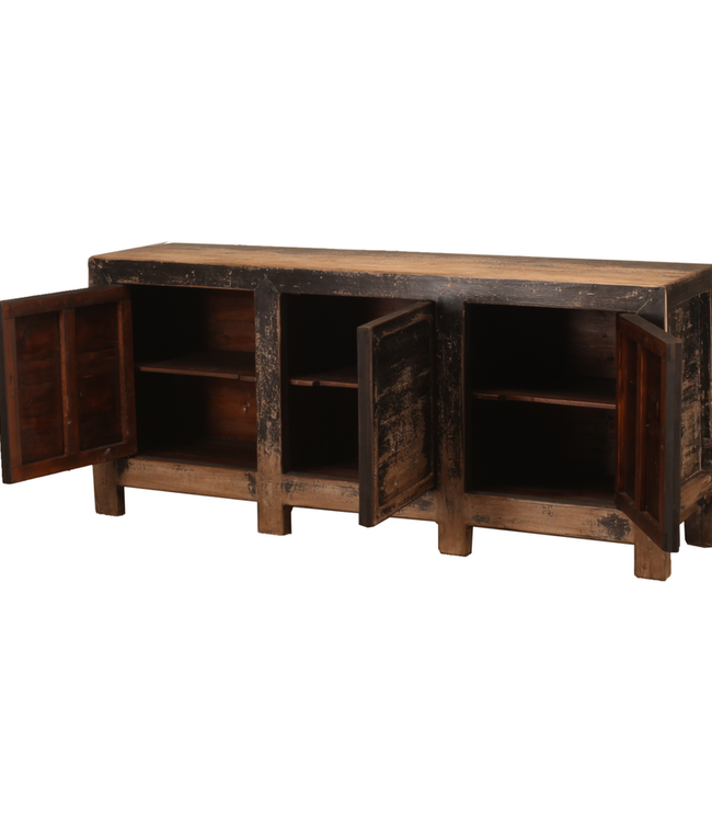 Rene Houtman Dressoir Zwart Hout 3-Deurs | H93 x B207 x D48 cm