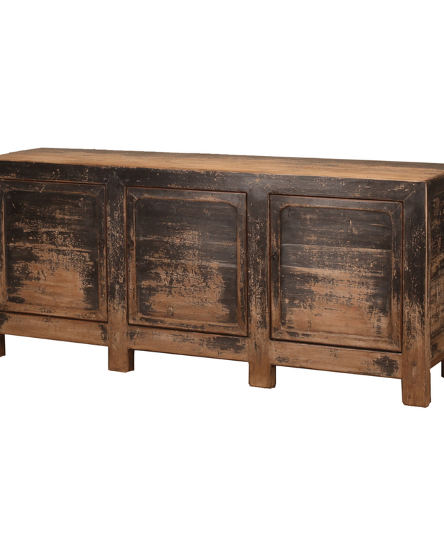 Rene Houtman Dressoir Zwart Hout 3-Deurs | H93 x B207 x D48 cm