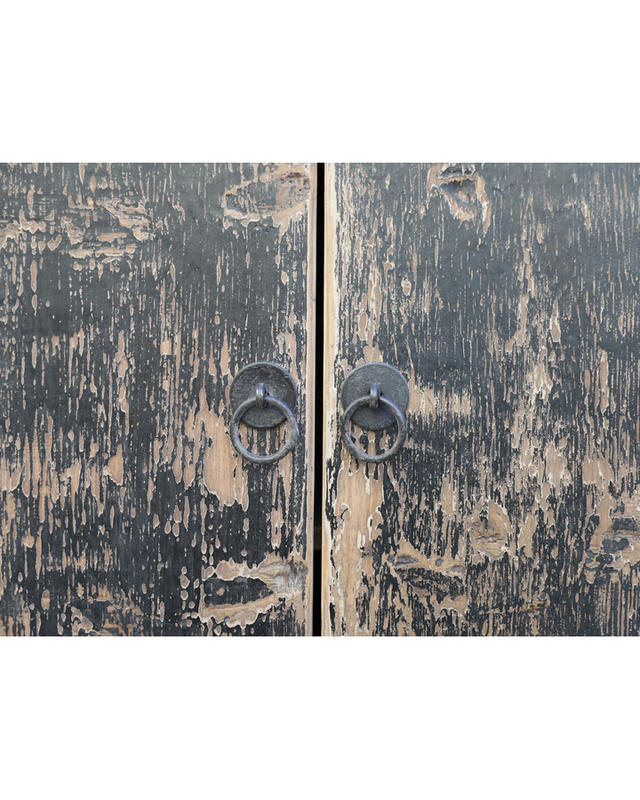 Rene Houtman Dressoir Zwart Hout 6-Deurs | H96 x B250 x D45 cm