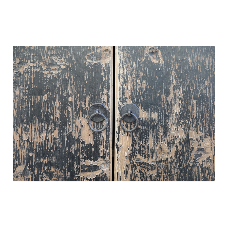 Rene Houtman Dressoir Zwart Hout 6-Deurs | H96 x B250 x D45 cm