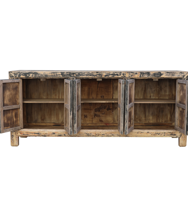 Rene Houtman Dressoir Zwart Hout 6-Deurs | H94 x B221 x D44 cm