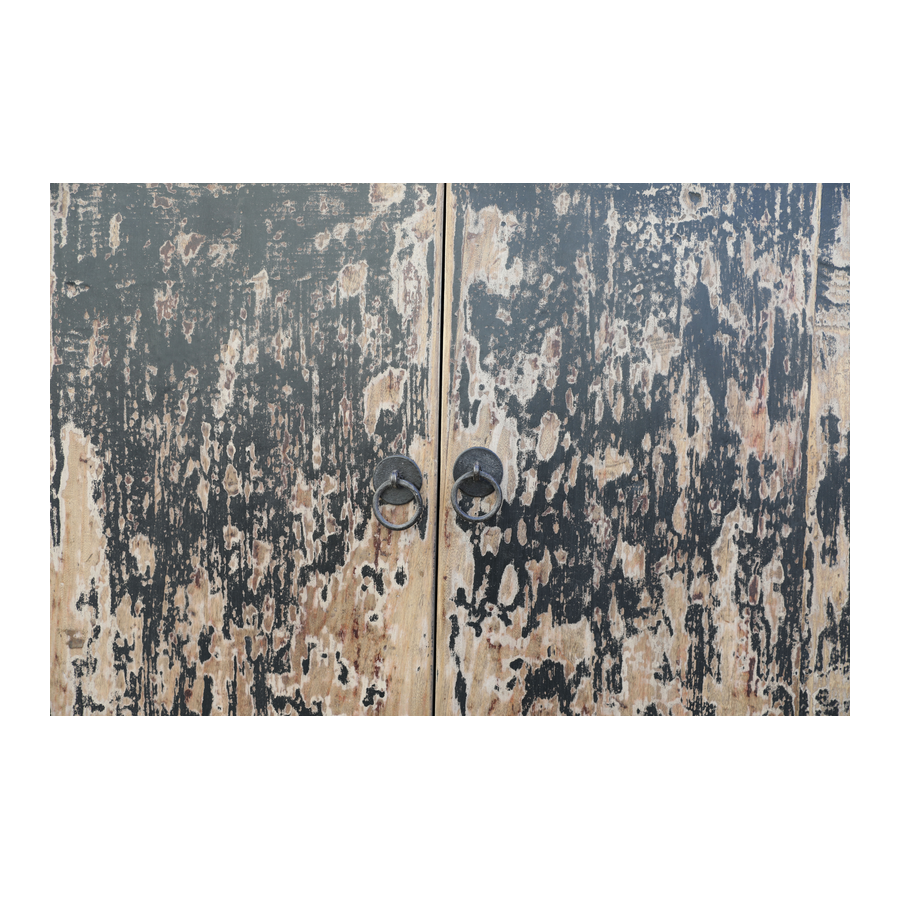 Rene Houtman Dressoir Zwart Hout 6-Deurs | H94 x B221 x D44 cm
