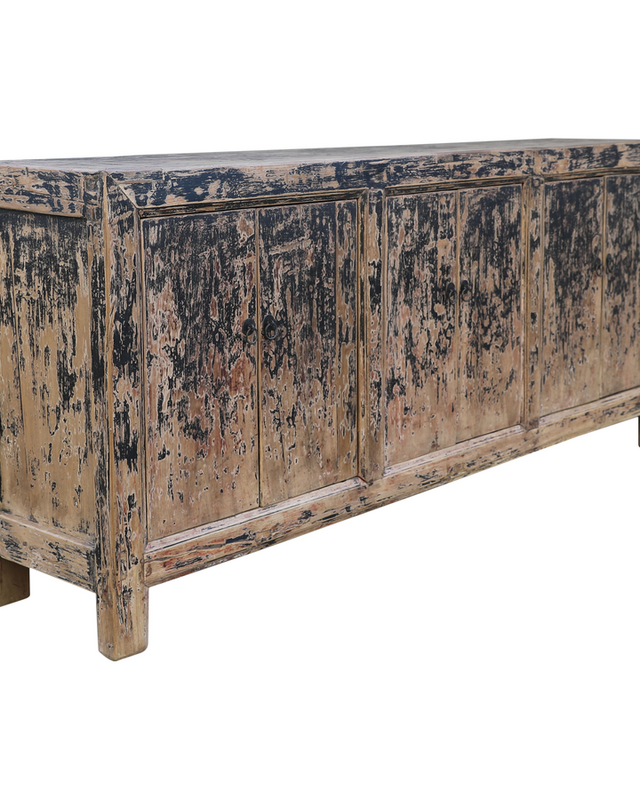 Rene Houtman Dressoir Zwart Hout 6-Deurs | H94 x B221 x D44 cm