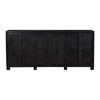 Dressoir Zwart Hout 6-Deurs | H94 x B208 x D36 cm