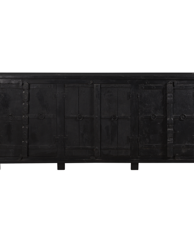 Rene Houtman Dressoir Zwart Hout 6-Deurs | H94 x B208 x D36 cm