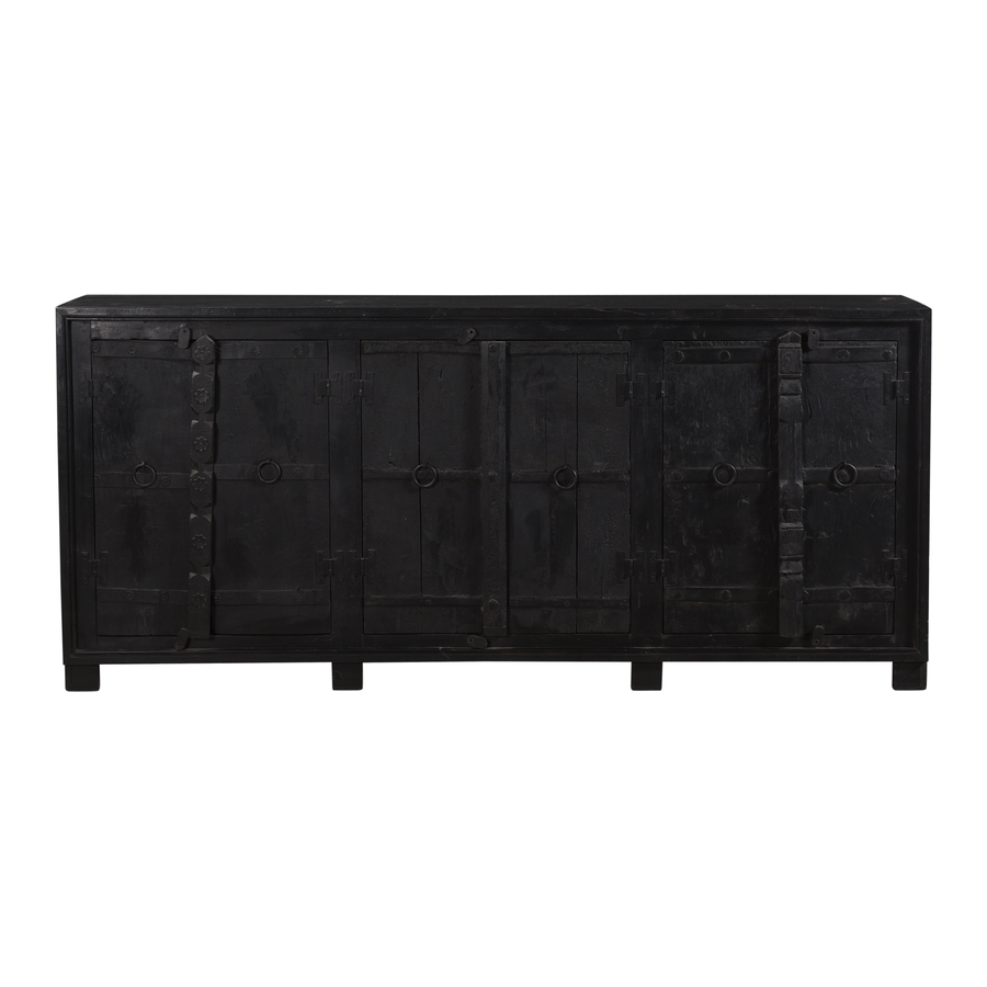 Rene Houtman Dressoir Zwart Hout 6-Deurs | H94 x B208 x D36 cm