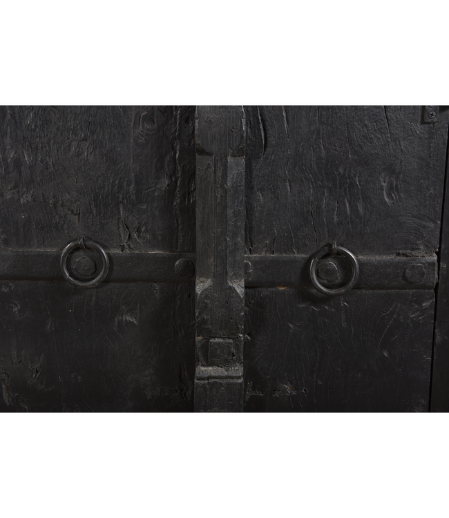 Rene Houtman Dressoir Zwart Hout 6-Deurs | H94 x B208 x D36 cm