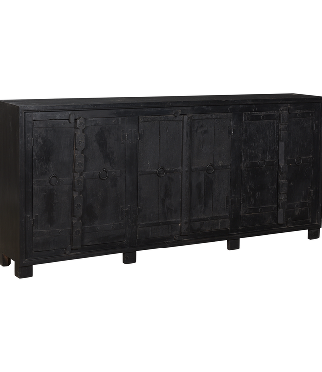 Rene Houtman Dressoir Zwart Hout 6-Deurs | H94 x B208 x D36 cm