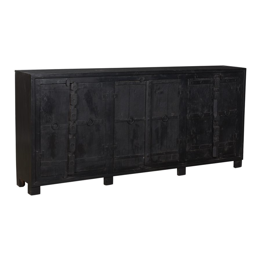 Rene Houtman Dressoir Zwart Hout 6-Deurs | H94 x B208 x D36 cm