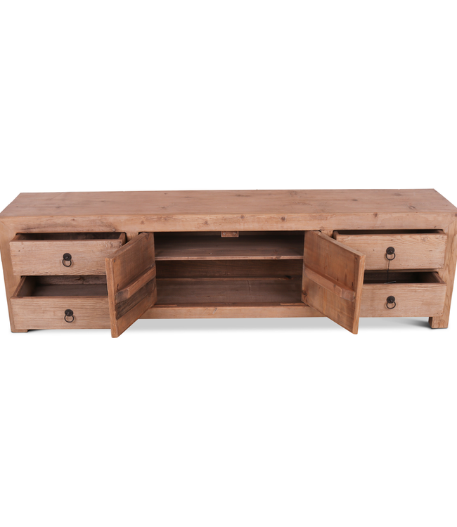 Rene Houtman TV-Dressoir Naturel 4-Lades 2-Deurs | H50 x B180 x D35 cm