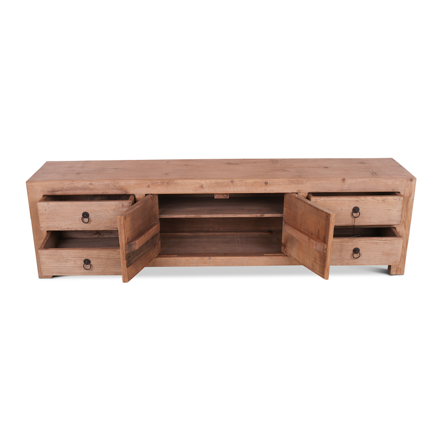 Rene Houtman TV-Dressoir Naturel 4-Lades 2-Deurs | H50 x B180 x D35 cm